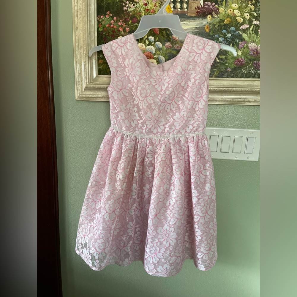 Cherokee Pink and White Girls Dress Size L/G 10/12 Used 💕